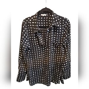 Pleione Split Neck Long Sleeve Blouse